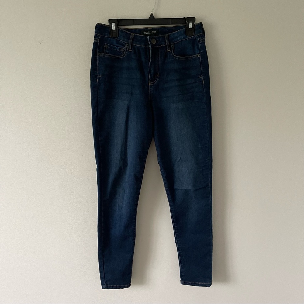 Aeropostale dark blue wash skinny jeans